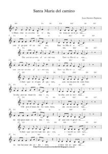 Santa María del camino Acordes y letra Cantos marianos ⋆ Vida de Santo